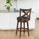 Swivel X-back Upholstered Counter Height Bar Stool with PVC Cushioned Seat by LJGDeals