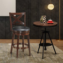 Swivel X-back Upholstered Counter Height Bar Stool with PVC Cushioned Seat by LJGDeals