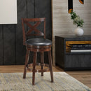 Swivel X-back Upholstered Counter Height Bar Stool with PVC Cushioned Seat by LJGDeals