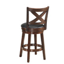 Swivel X-back Upholstered Counter Height Bar Stool with PVC Cushioned Seat