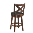 Swivel X-back Upholstered Counter Height Bar Stool with PVC Cushioned Seat by LJGDeals