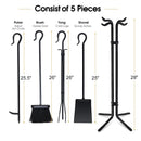 5 Pieces Fireplace Iron Standing Tools Set by LJGDeals