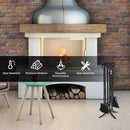 5 Pieces Fireplace Iron Standing Tools Set by LJGDeals