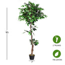 5.5 Feet Artificial Ficus Silk Tree with Wood Trunks by LJGDeals