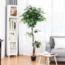 5.5 Feet Artificial Ficus Silk Tree with Wood Trunks by LJGDeals
