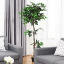 5.5 Feet Artificial Ficus Silk Tree with Wood Trunks by LJGDeals