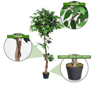 5.5 Feet Artificial Ficus Silk Tree with Wood Trunks by LJGDeals