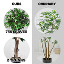 5.5 Feet Artificial Ficus Silk Tree with Wood Trunks by LJGDeals