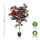 4 Feet Tall Artificial Ficus Tree with Nursery Pot by LJGDeals