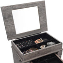 Standing Jewelry Cabinet Storage Organizer with Wooden Legs-Gray by LJGDeals