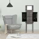 Standing Jewelry Cabinet Storage Organizer with Wooden Legs-Gray by LJGDeals