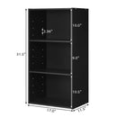 3-Tier Cube Bookcase with Adjustable Shelves for Home Office-Natural by LJGDeals