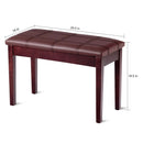 Solid Wood PU Leather Piano Double Duet Keyboard Bench by LJGDeals