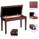 Solid Wood PU Leather Piano Double Duet Keyboard Bench by LJGDeals