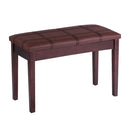 Solid Wood PU Leather Piano Double Duet Keyboard Bench by LJGDeals
