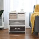 Storage Drawer Nightstand Woven Basket Cabinet Bedside Table by LJGDeals