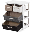 Storage Drawer Nightstand Woven Basket Cabinet Bedside Table by LJGDeals