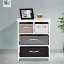 Storage Drawer Nightstand Woven Basket Cabinet Bedside Table by LJGDeals