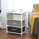 Storage Drawer Nightstand Woven Basket Cabinet Bedside Table by LJGDeals