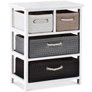 Storage Drawer Nightstand Woven Basket Cabinet Bedside Table by LJGDeals