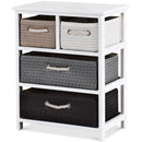 Storage Drawer Nightstand Woven Basket Cabinet Bedside Table by LJGDeals
