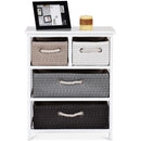 Storage Drawer Nightstand Woven Basket Cabinet Bedside Table by LJGDeals