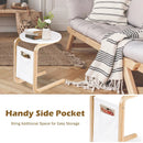 Bentwood Sofa Side Table with Square Tabletop and Storage Bag by LJGDeals