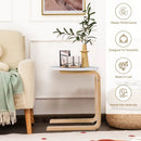 Bentwood Sofa Side Table with Square Tabletop and Storage Bag by LJGDeals
