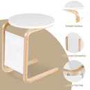 Bentwood Sofa Side Table with Square Tabletop and Storage Bag by LJGDeals