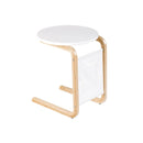 Bentwood Sofa Side Table with Square Tabletop and Storage Bag by LJGDeals