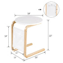 Bentwood Sofa Side Table with Square Tabletop and Storage Bag by LJGDeals