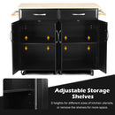 Wood Top Rolling Kitchen Trolley Island Cart Storage Cabinet by LJGDeals