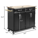 Wood Top Rolling Kitchen Trolley Island Cart Storage Cabinet by LJGDeals