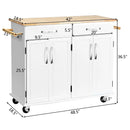 Wood Top Rolling Kitchen Trolley Island Cart Storage Cabinet by LJGDeals