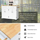 Wood Top Rolling Kitchen Trolley Island Cart Storage Cabinet by LJGDeals