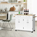 Wood Top Rolling Kitchen Trolley Island Cart Storage Cabinet by LJGDeals