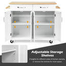 Wood Top Rolling Kitchen Trolley Island Cart Storage Cabinet by LJGDeals