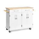 Wood Top Rolling Kitchen Trolley Island Cart Storage Cabinet by LJGDeals