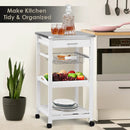 Kitchen Island Cart with Stainless Steel Tabletop and Basket by LJGDeals