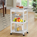 Kitchen Island Cart with Stainless Steel Tabletop and Basket by LJGDeals