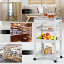 Kitchen Island Cart with Stainless Steel Tabletop and Basket by LJGDeals