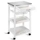 Kitchen Island Cart with Stainless Steel Tabletop and Basket by LJGDeals