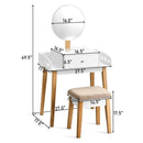 Wooden Makeup Dressing Mirror Table Set with Drawer by LJGDeals