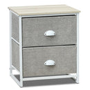 Metal Frame Nightstand Side Table Storage with 2 Drawers-Gray by LJGDeals