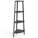4-Tier Corner Shelf Metal Storage Rack Domestic Bookcase-Black by DirectDeals
