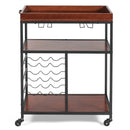 3 Tiers Storage Bar Serving Cart with Wine Rack by DirectDeals