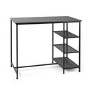 Industrial Dining Bar Pub Table with Metal Frame and Storage Shelves by LJGDeals