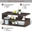 3-Tier Rectangular Modern Coffee Table with Storage Shelf by LJGDeals