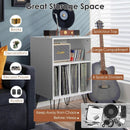 Freestanding Record Player Stand Record Storage Cabinet with Metal Legs-White by LJGDeals