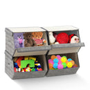 Set of 4 Storage Bins Stackable Cubes with Lid by LJGDeals